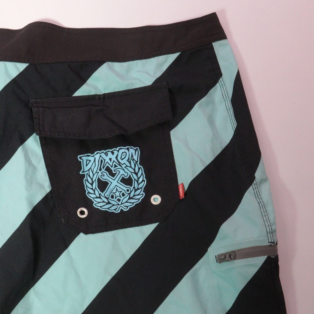 Dixxon Swim Shorts Mens 46 Blue Striped Unlined Swim Board Trunks Drawstrings - Picture 8 of 9